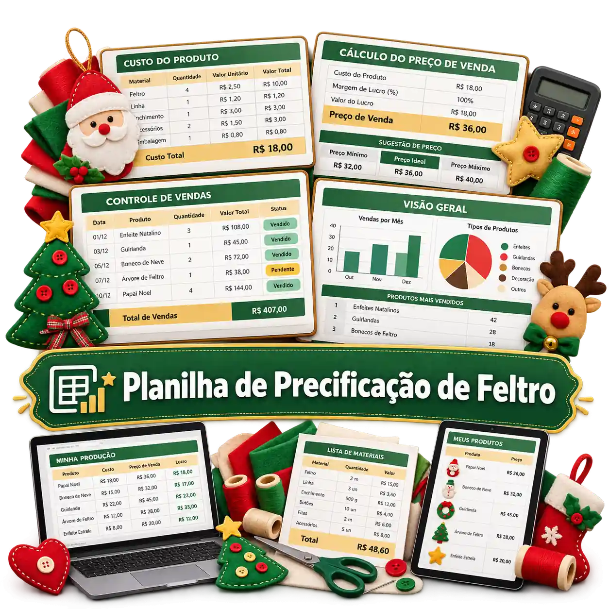 Bônus 2 — Planilha de Precificação de Feltro